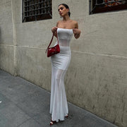tube top mesh fishtail dress, view 2 - MRSLM