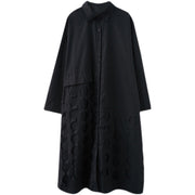 women's mid-length loose cotton shirt coat, view 5 - MRSLM