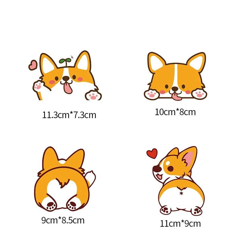 corgi dog pvc car sticker, view 9 - MRSLM