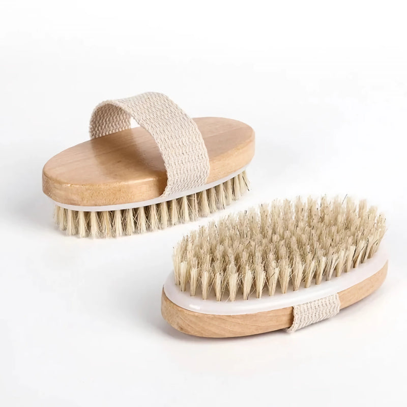natural bristle wooden bath brush, view 2 - MRSLM