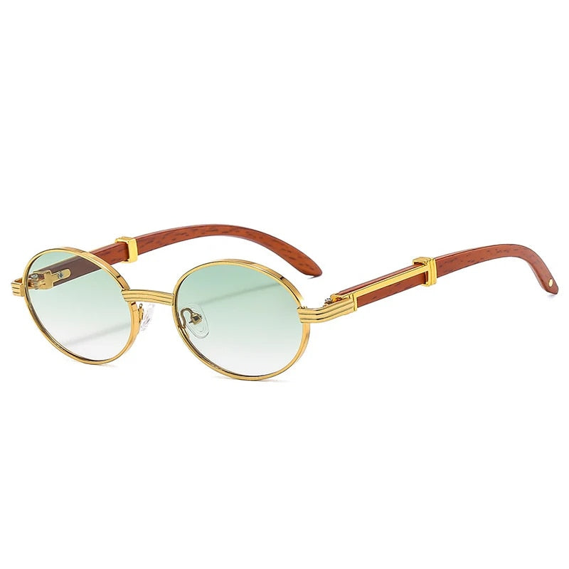 Retro oval gradient lens sunglasses, view 6 - MRSLM