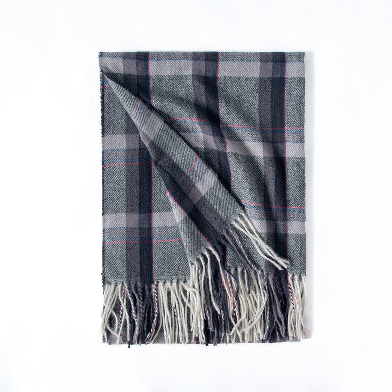 winter preppy plaid scarf, view 8 - MRSLM