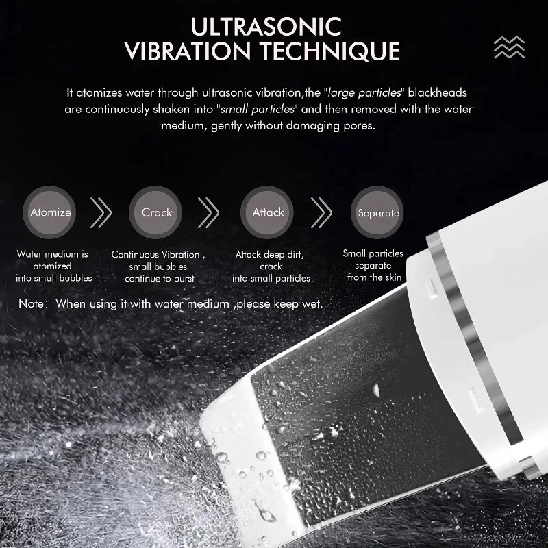 ultrasonic facial skin scrubber, view 7 - MRSLM