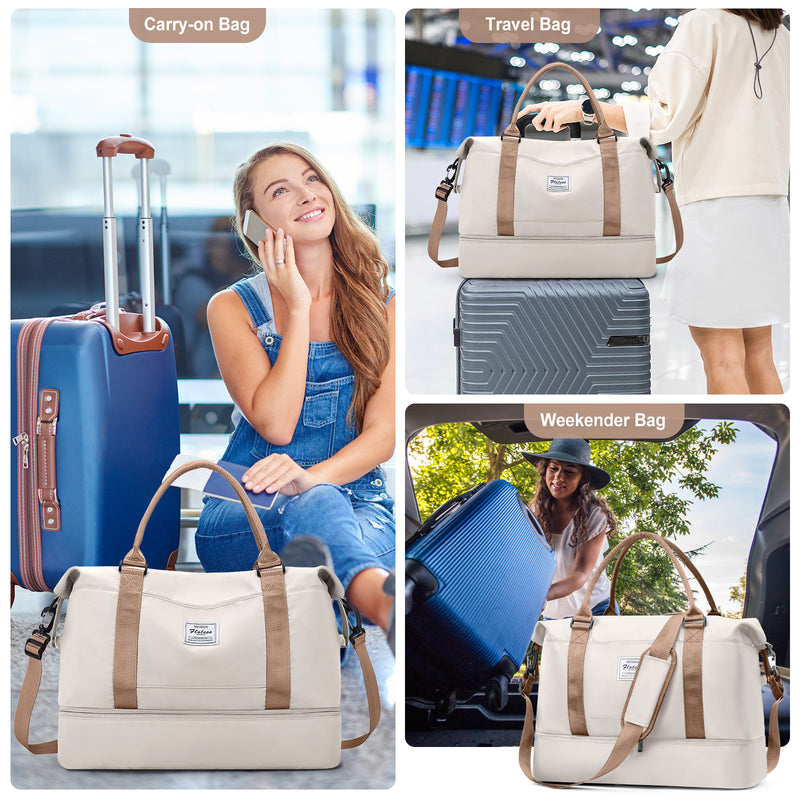 women's weekender bag with shoe compartment, view 6 - MRSLM