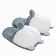 cute animal plush indoor slippers, view 2 - MRSLM