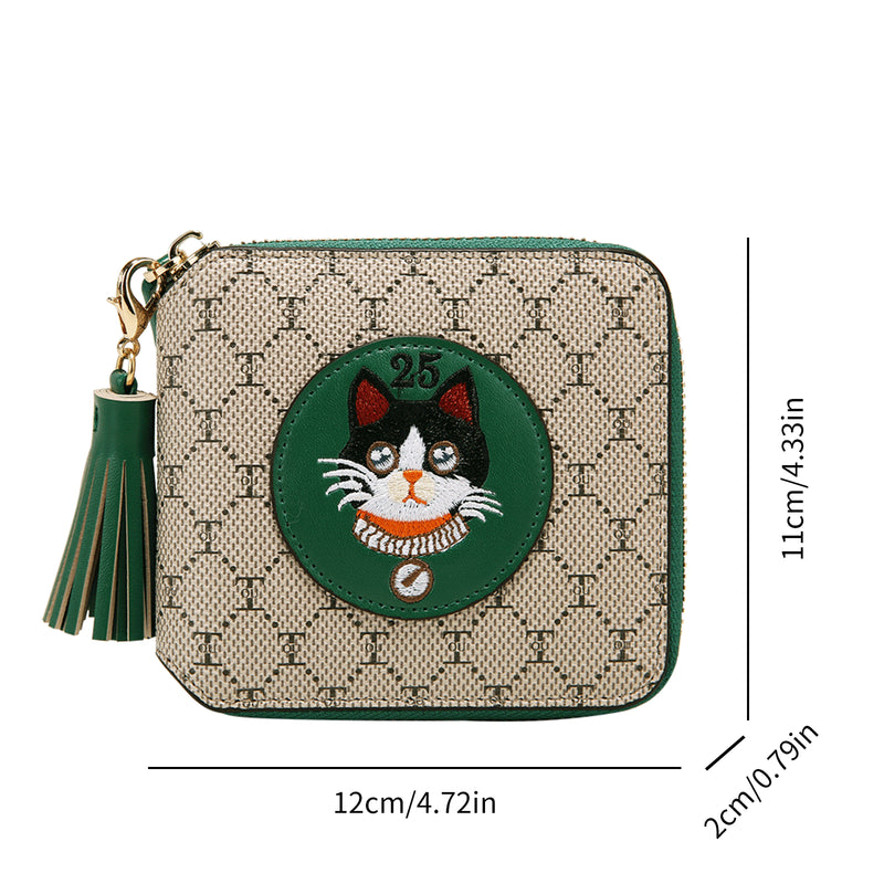 cute cartoon cat pattern short wallet, view 5 - MRSLM