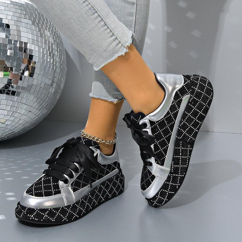 Rhinestone lace-up sneakers - MRSLM