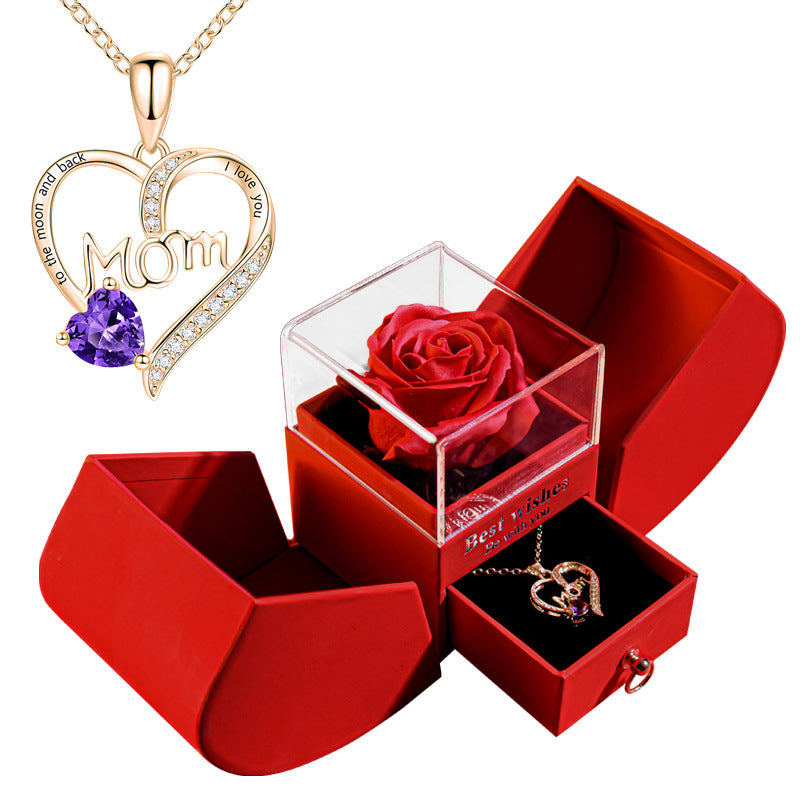 Preserved rose apple gift box with necklace, view 14 - MRSLM