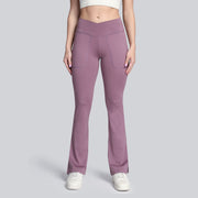 high-stretch cross-waist flared yoga pants, view 2 - MRSLM