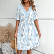 loose V-neck dress, view 7 - MRSLM