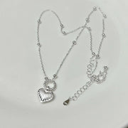 S925 silver geometric heart clavicle chain, view 4 - MRSLM