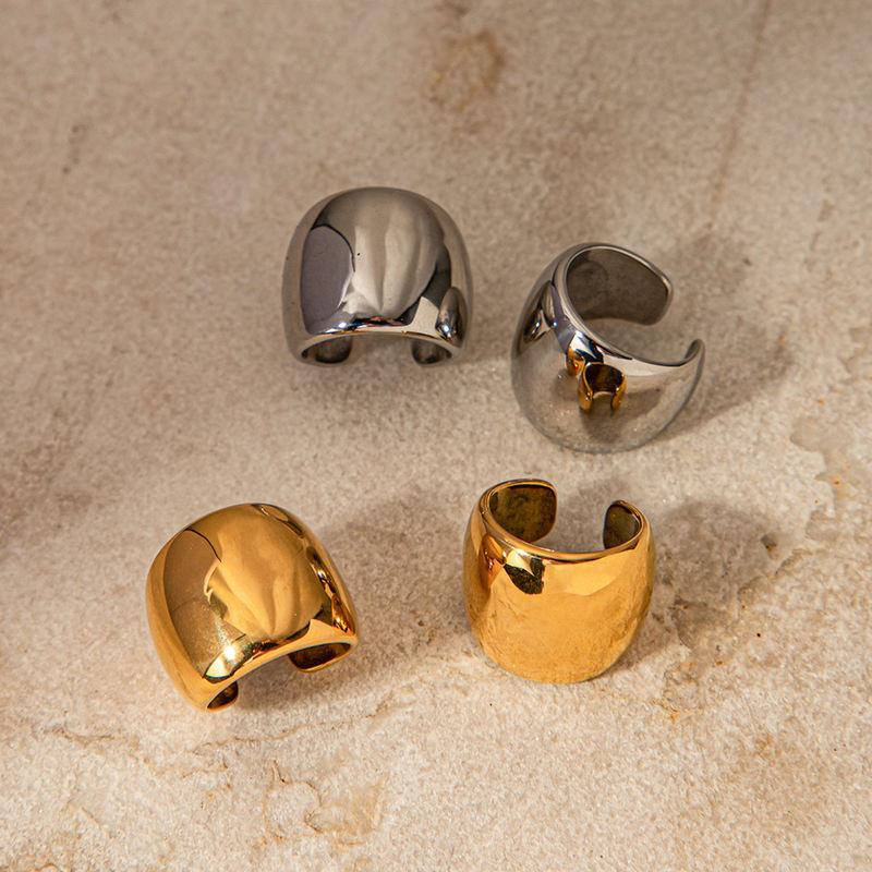 gold plated minimalist smooth ear clip - MRSLM
