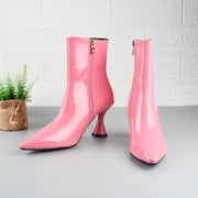 Women's pointed toe patent ankle boots, view 4 - MRSLM