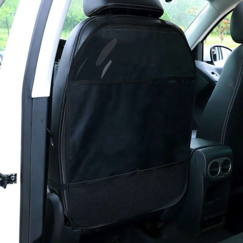 Cartoon Car Seat Back Protector with Storage Organizer