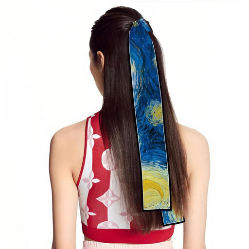 skinny silk scarf with art print - MRSLM
