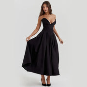 black spaghetti strap maxi dress, view 5 - MRSLM