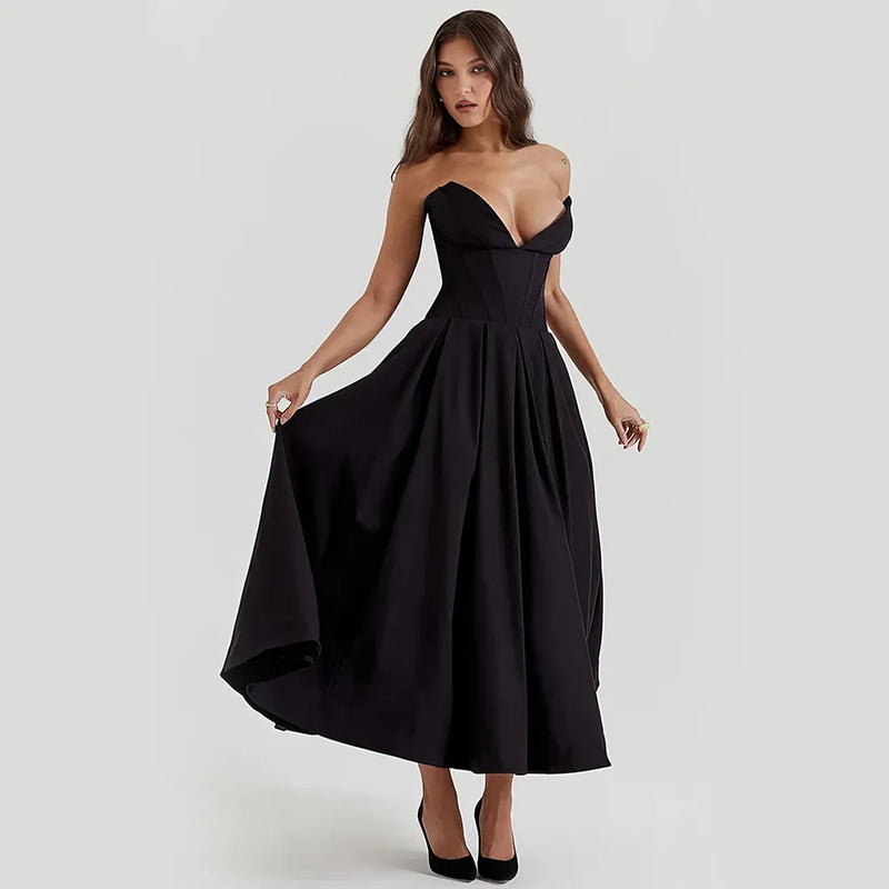 black spaghetti strap maxi dress, view 5 - MRSLM