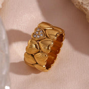 gold plated heart ring - MRSLM