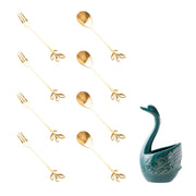 ceramic swan fruit fork set, view 13 - MRSLM