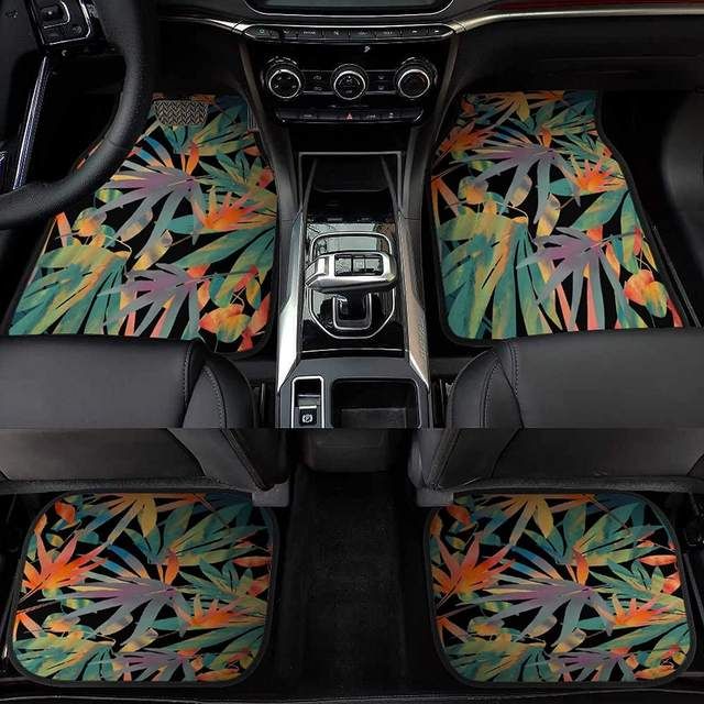 plant print universal car floor mats - MRSLM