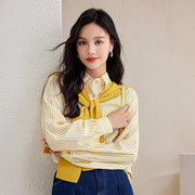 yellow striped button-down shirt, view 5 - MRSLM