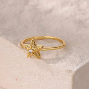 zircon starfish ring, view 5 - MRSLM