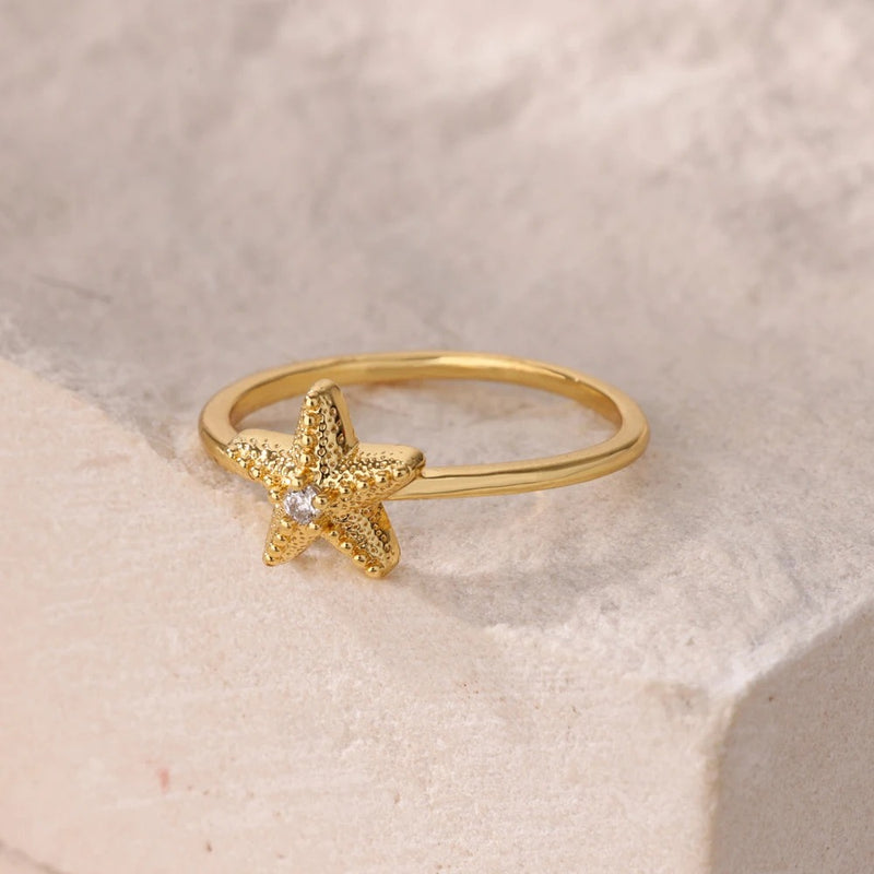 zircon starfish ring, view 5 - MRSLM