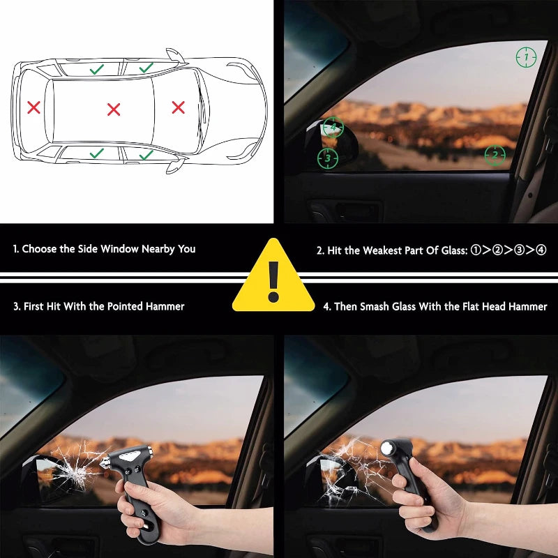 car safety hammer and seatbelt cutter, view 10 - MRSLM