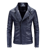 men's fleece-lined PU leather jacket, view 3 - MRSLM