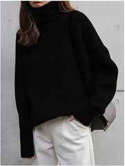 turtleneck cashmere blend sweater for women, view 3 - MRSLM
