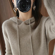 women's short hooded pullover sweater, view 5 - MRSLM