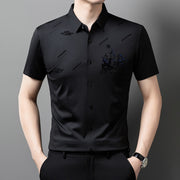 Men's rhinestone printed shirt, view 2 - MRSLM