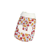 floral plush dog parka with cute ears, view 9 - MRSLM