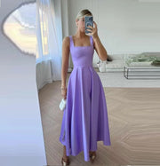 retro square collar swing dress - MRSLM