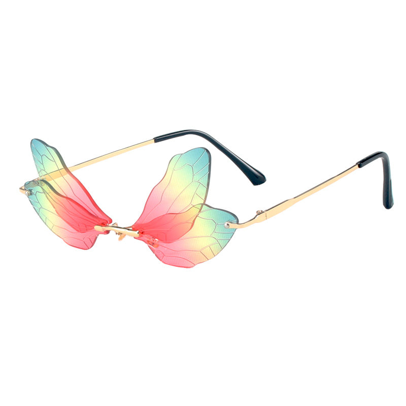 rimless dragonfly wing sunglasses, view 6 - MRSLM
