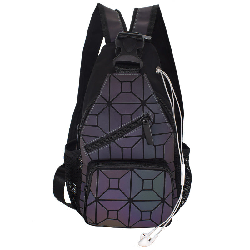 geometric rhombus shoulder bag, view 4 - MRSLM