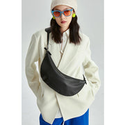 leather crossbody half-moon fanny pack, view 4 - MRSLM