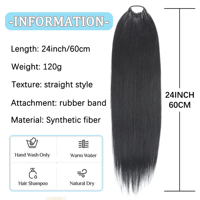 24-inch straight ponytail hair extension, view 20 - MRSLM