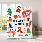 Christmas digital-print throw blanket, view 3 - MRSLM