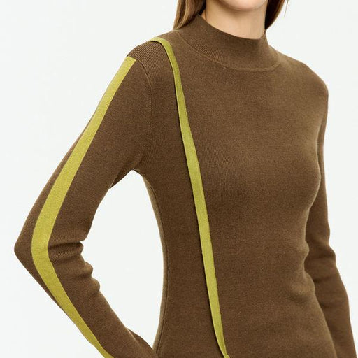 asymmetrical mock neck sweater for women - MRSLM