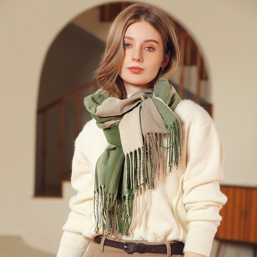 winter fringe scarf shawl - MRSLM