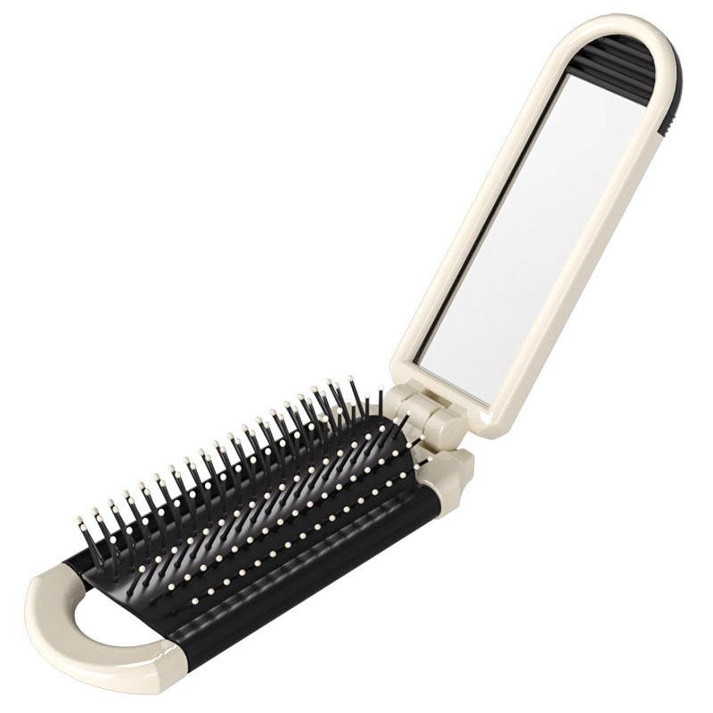 portable foldable hair brush with mirror, view 9 - MRSLM