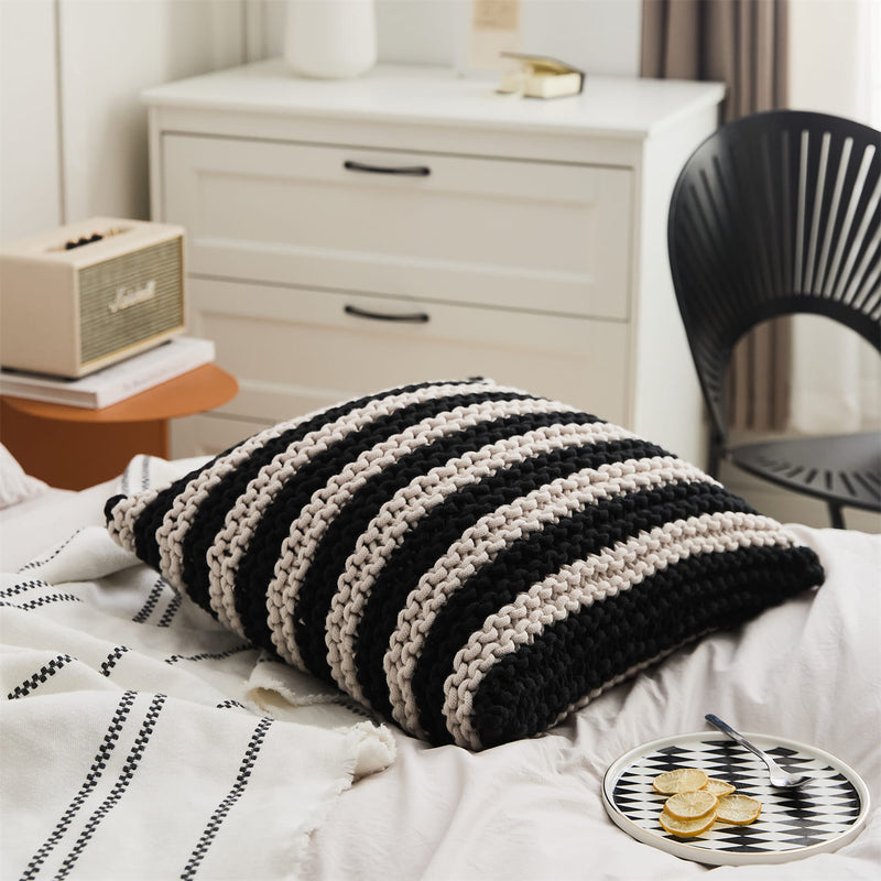 hand crochet chunky knit throw pillow, view 11 - MRSLM