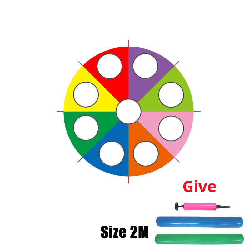 Rainbow umbrella parachute game, view 2 - MRSLM