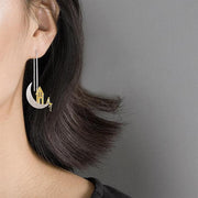 s925 sterling silver floral earrings, view 3 - MRSLM