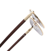 Vintage oval wood-look sunglasses, view 7 - MRSLM