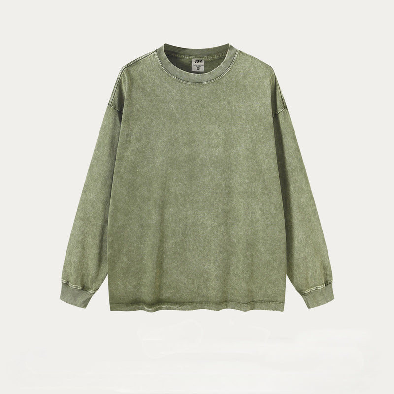 mens cotton long sleeve loose pullover, view 8 - MRSLM