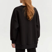 oversized casual pullover with embroidered flares, view 7 - MRSLM