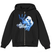rhinestone print hooded zip cardigan, view 5 - MRSLM