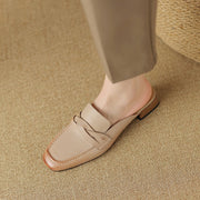 Low heel leather mules, view 5 - MRSLM